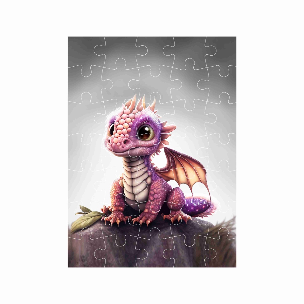 Puzzle 27x19,5cm (35 darab) képpel - rózsaszín sárkány