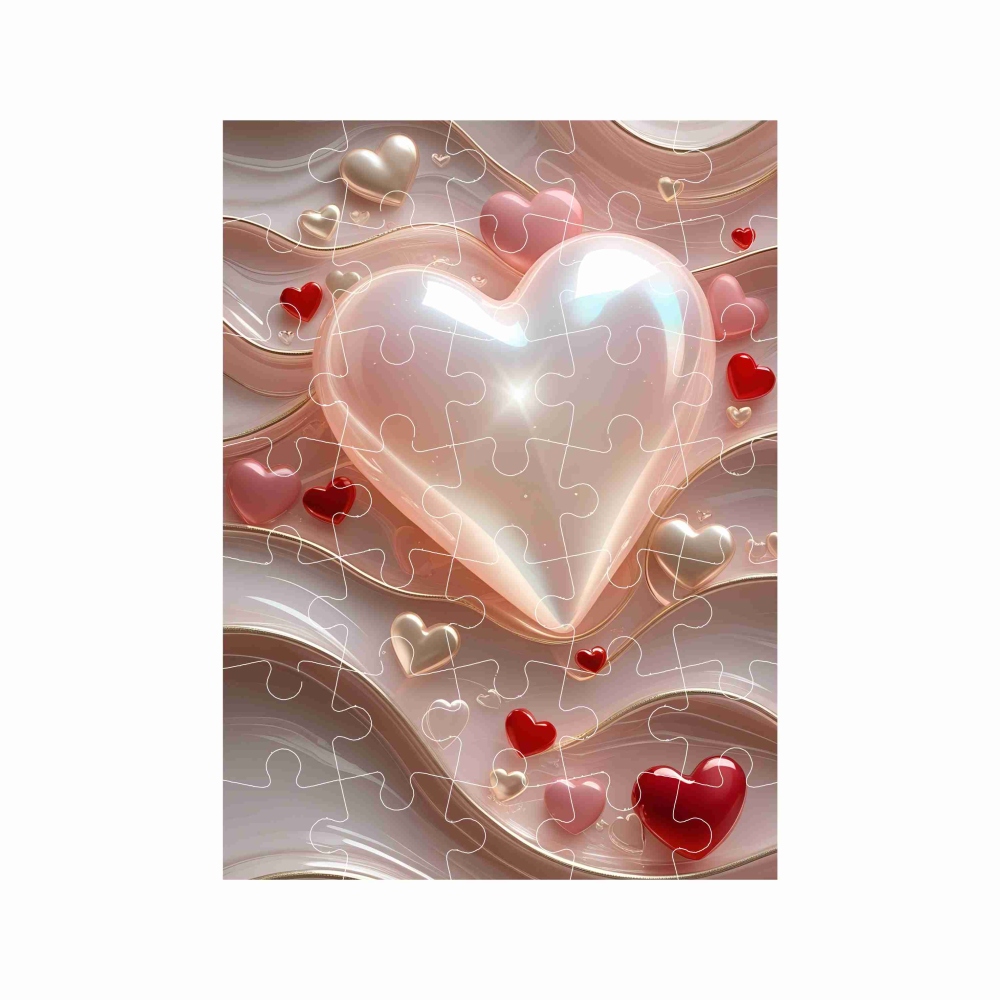 Puzzle 27x19,5cm (35 darab) képpel - szívek