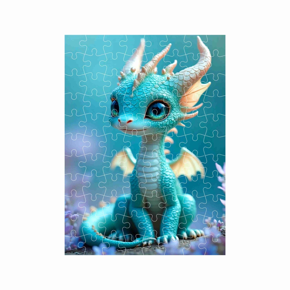 Puzzle 27x19,5cm (88 darab) képpel - kék sárkány