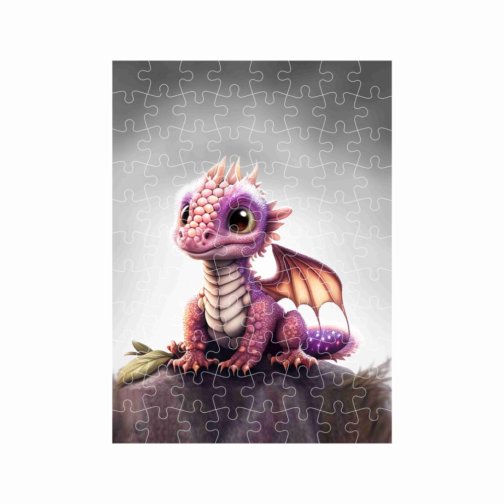 Puzzle 27x19,5cm (88 darab) képpel - rózsaszín sárkány