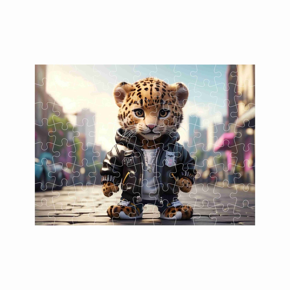 Puzzle 27x19,5cm (88 darab) képpel - tigris kabátban