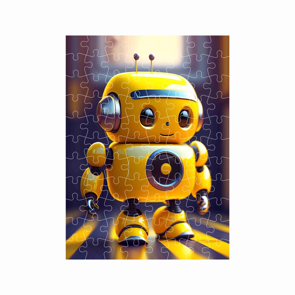 Puzzle 27x19,5cm (88 darab) képpel - sárga robot
