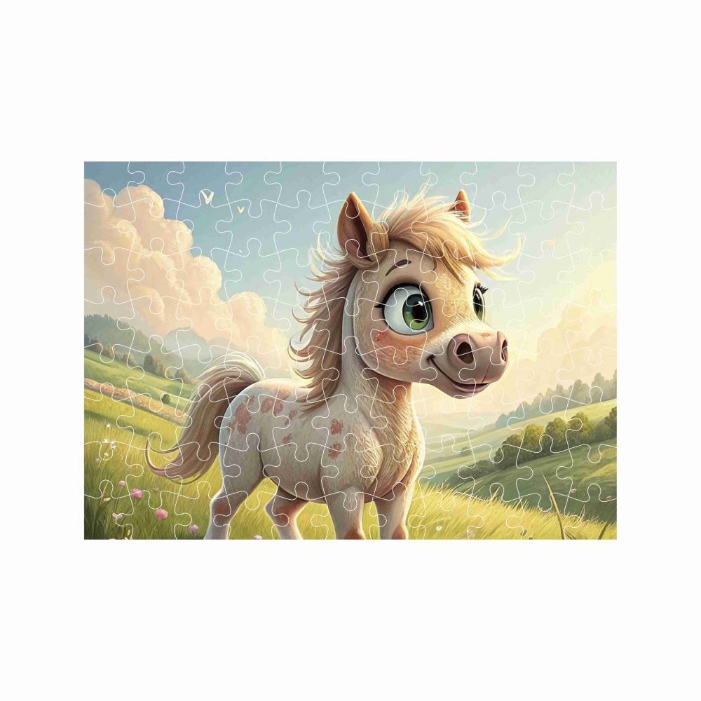 Puzzle A4 29x20cm (120 darabos) képpel - aranyos póni