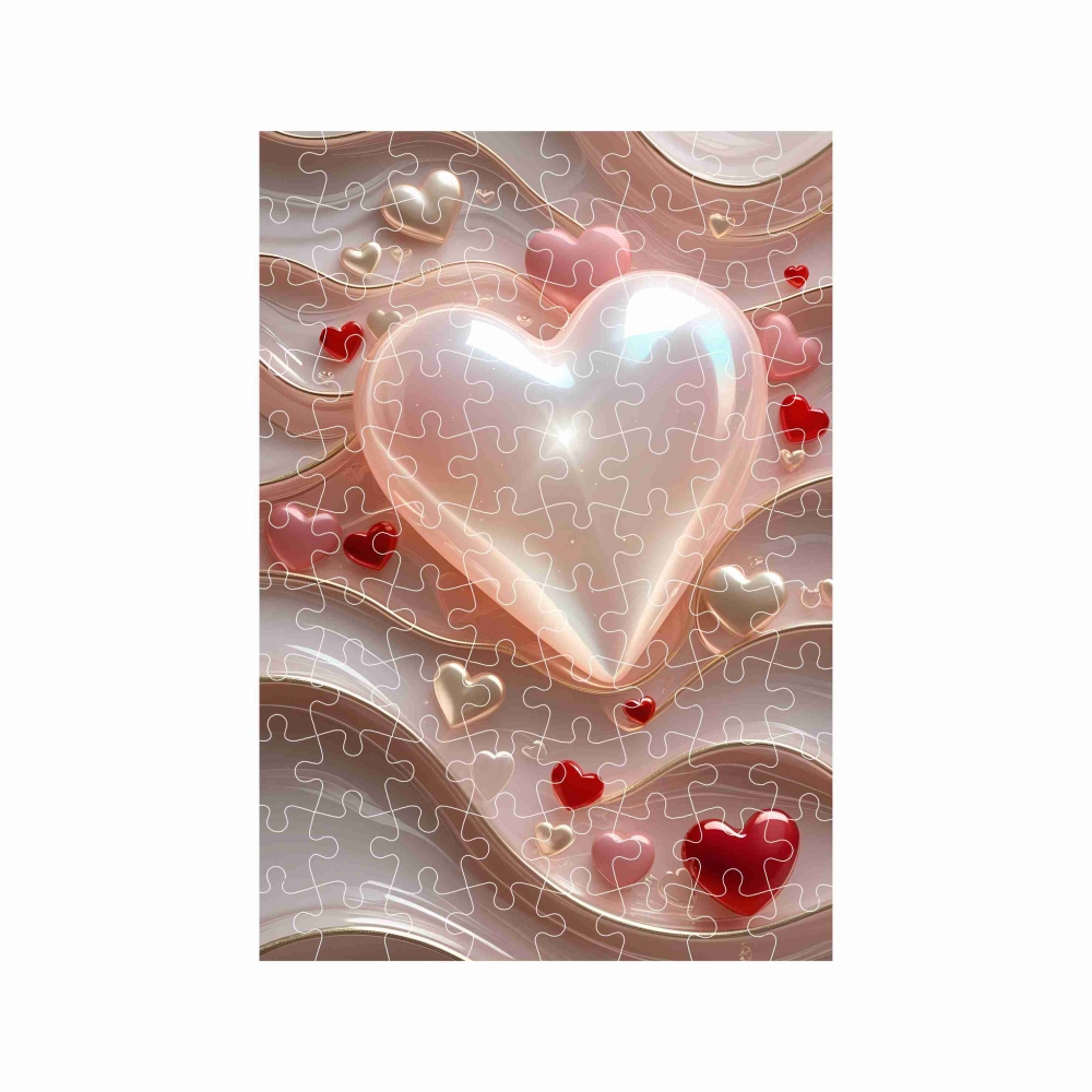 A4-es puzzle 29x20cm (120 darab) képpel - szívek