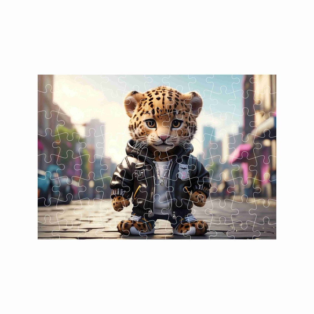 A4-es puzzle 29x20cm (120 darab) képpel - tigris kabátban