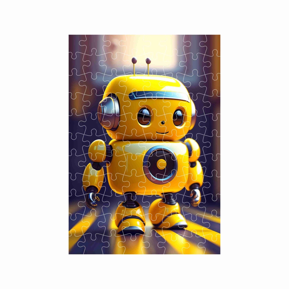 A4-es puzzle 29x20cm (120 darab) képpel - sárga robot