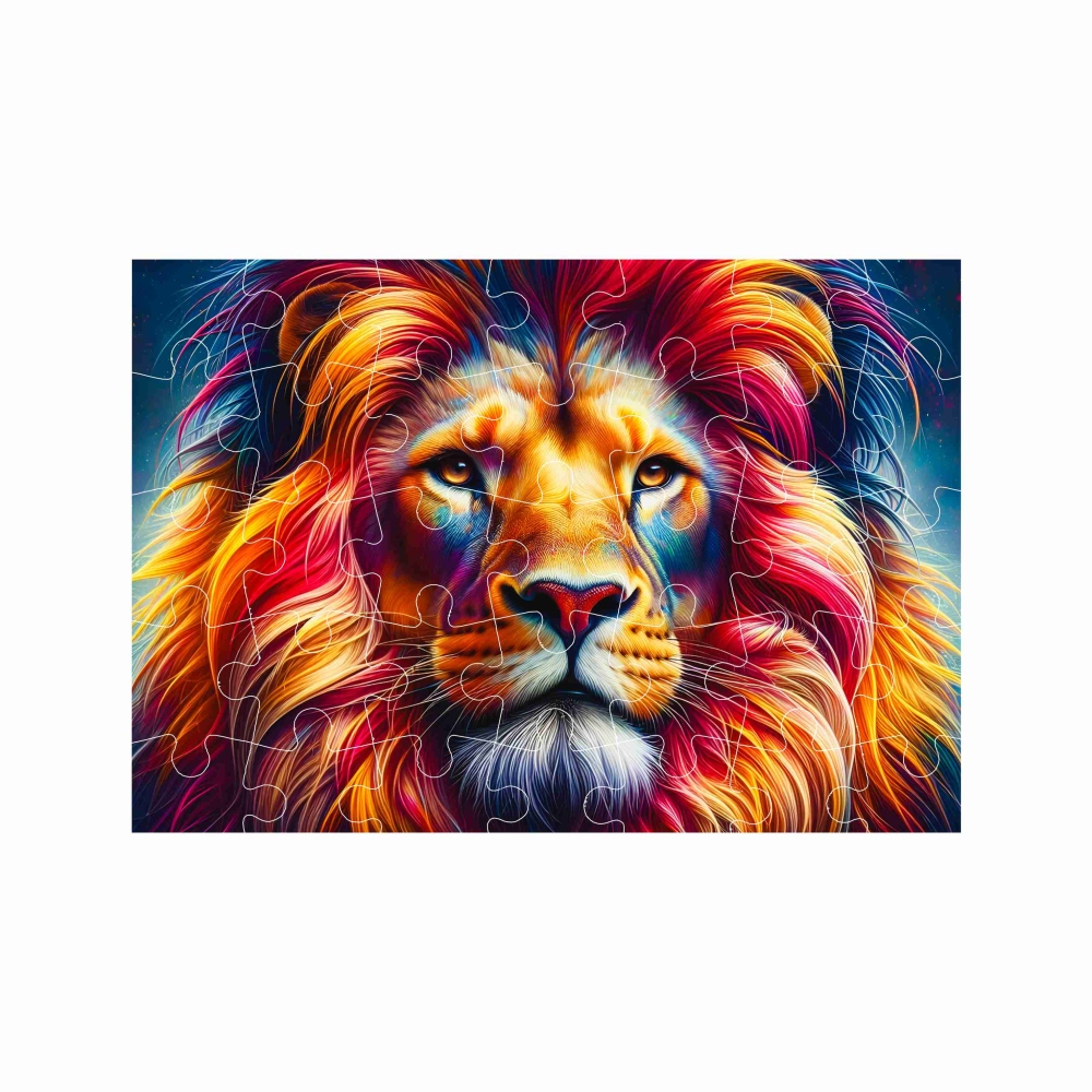 Puzzle A4 29x20cm (40 darab) képpel - színes oroszlán