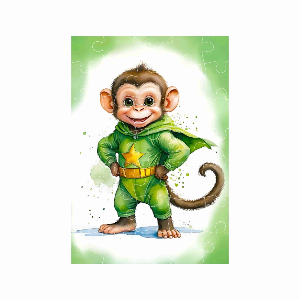 Puzzle A4 29x20cm (40 darab) képpel - rajzfilm majom