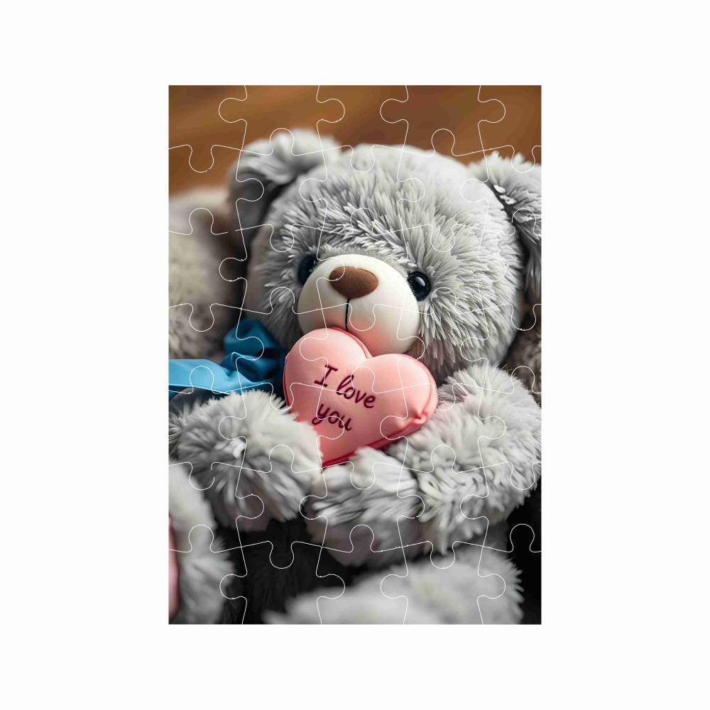 Puzzle A4 29x20cm (40 darab) képpel - mackó szívvel 1