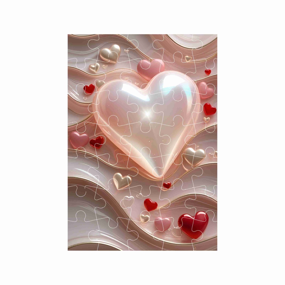 A4-es puzzle 29x20cm (40 darab) képpel - szívek