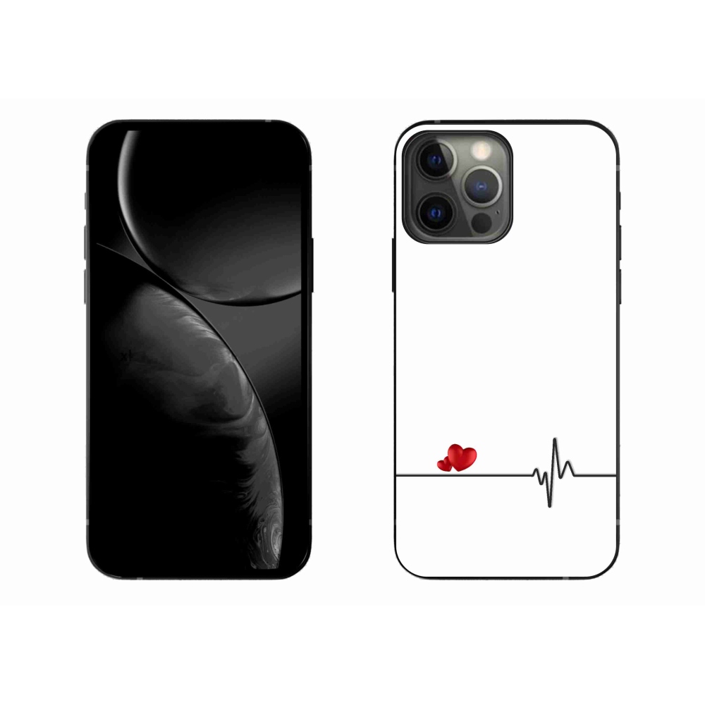 Gél borítás mmCase iPhone 13 Pro Max 6.7 készülékhez - szív és szívverés fehér háttérrel