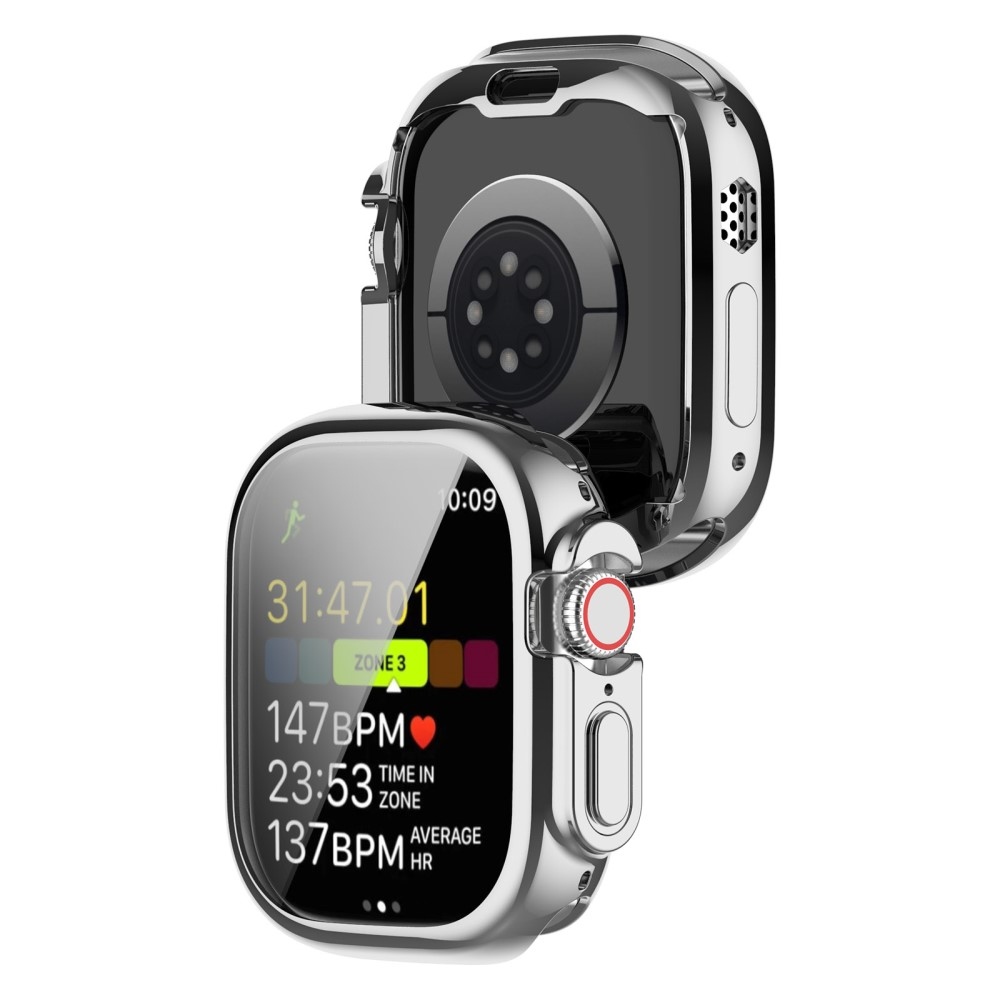 Puha, felpattintható gél védőtok az Apple Watch Ultra/Ultra 2 49 mm-es órájához - ezüstszínű