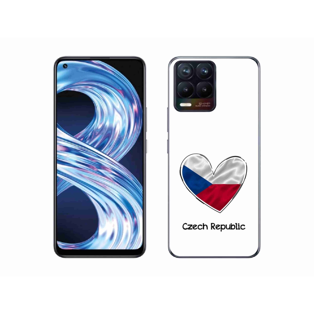 Gél borító mmCase a Realme 8 4G - zászló szív fehér háttérrel