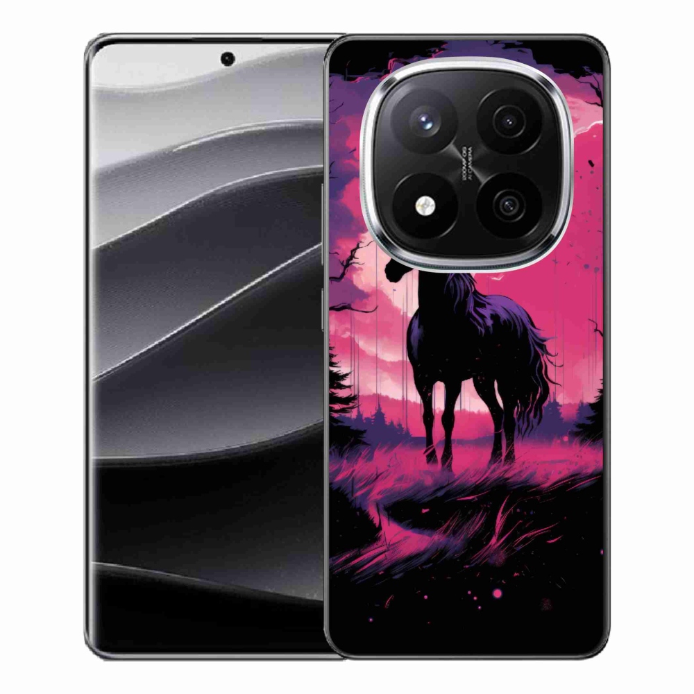 Gél borítás mmCase a Xiaomi Redmi Note 14 Pro+ 5G - fekete rajzfilm ló 1