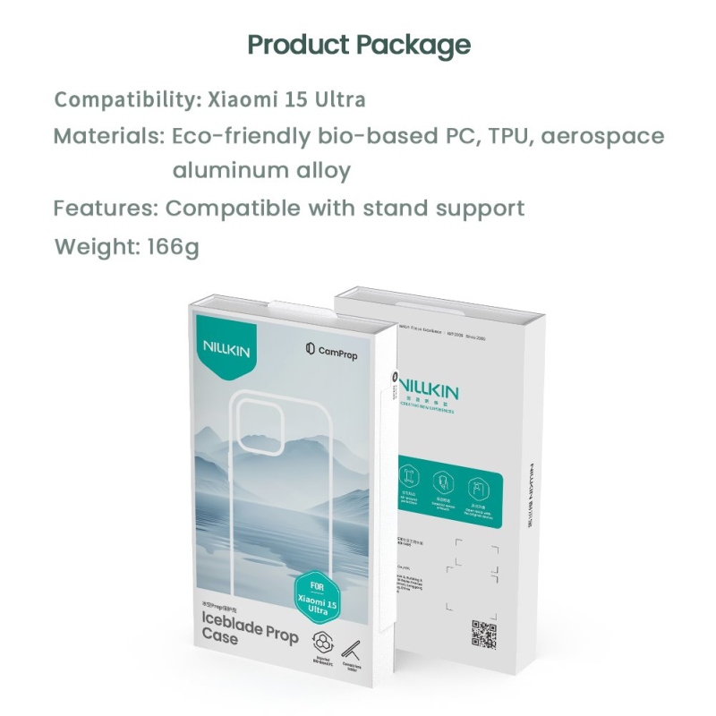 Nillkin Iceblade Prop mágneses borító Xiaomi 15 Ultra sötét éjszaka fekete