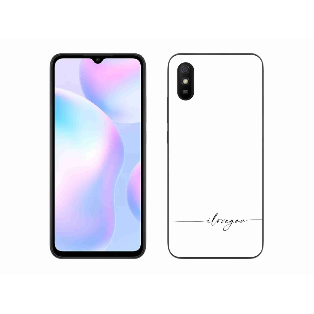 Gél borító mmCase a Xiaomi Redmi 9A - I love you fehér háttérrel