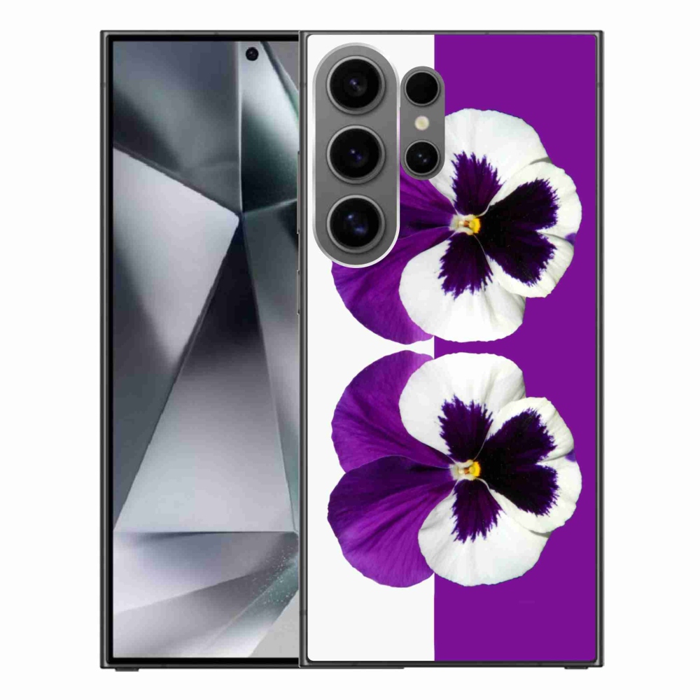Gél védőhuzat mmCase Samsung Galaxy S24 Ultra - lila és fehér virág