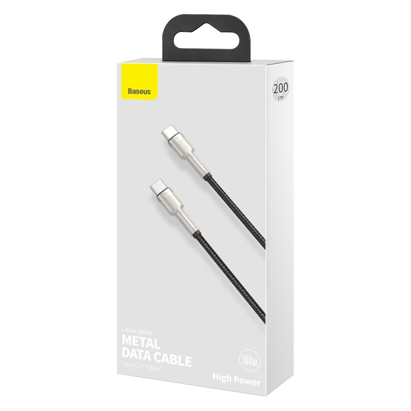 Baseus Cafule Metal sorozatú adatkábel USB-C - USB-C 100W 2m fekete
