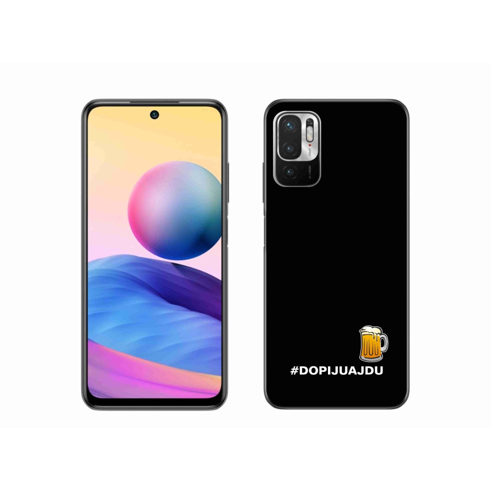 Gél borító mmCase a Xiaomi Redmi Note 10 5G - sör motívum 1 fekete háttérrel