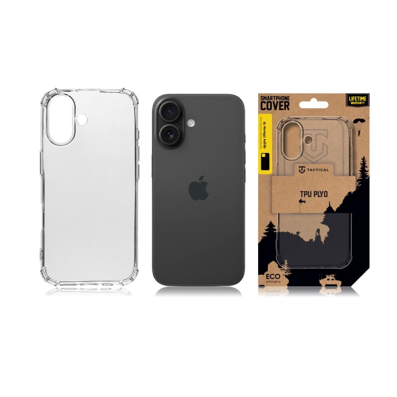 Taktikai TPU Plyo borítás Apple iPhone 16-hoz Átlátszó