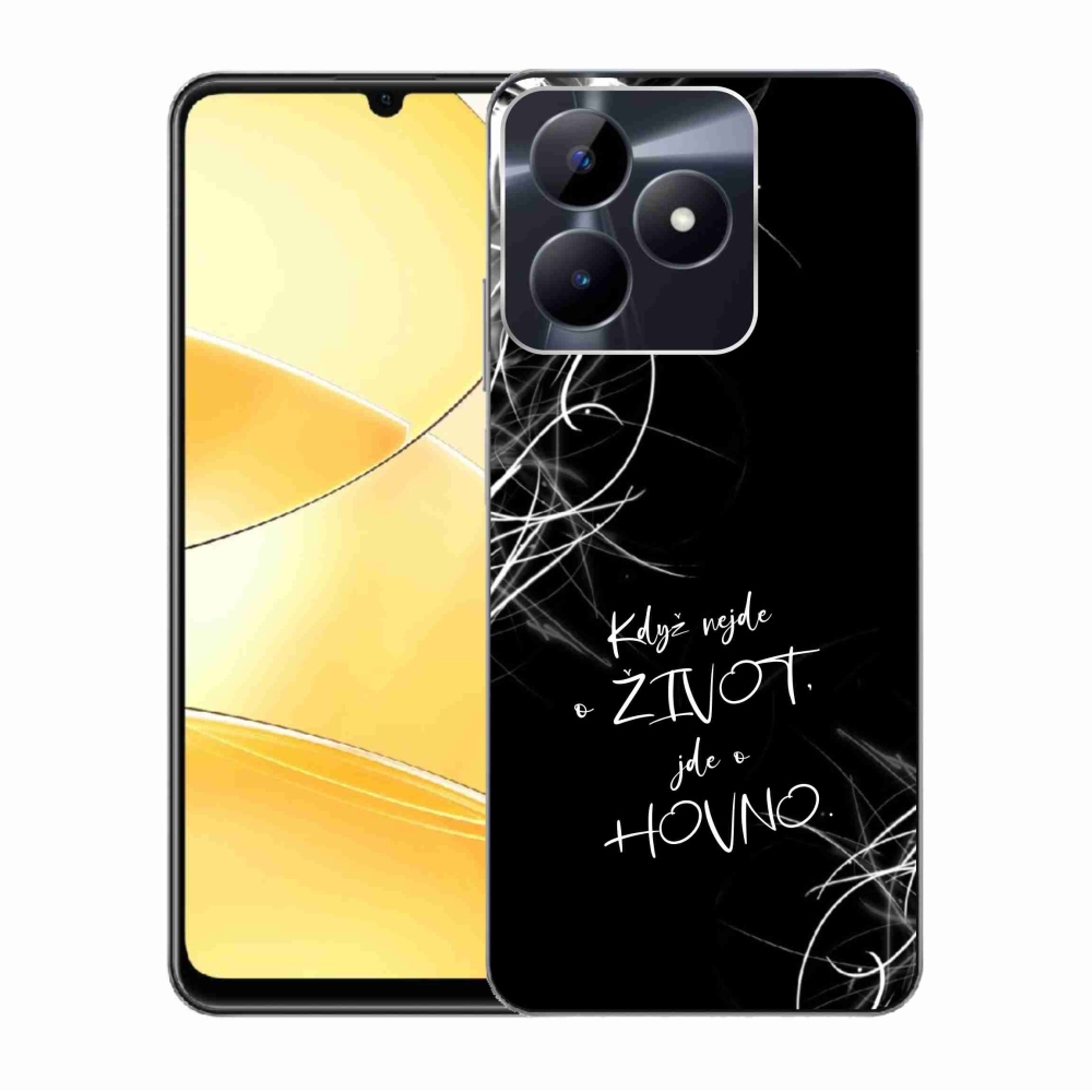Gél borító mmCase a Realme C51/C53 készülékhez - vicces szöveg 16 fekete háttér