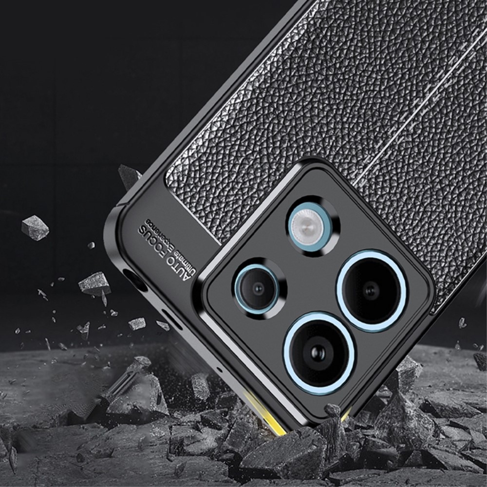 Litchi tartós zselés tok Xiaomi Redmi Note 13 Pro 5G/Poco X6 5G - fekete