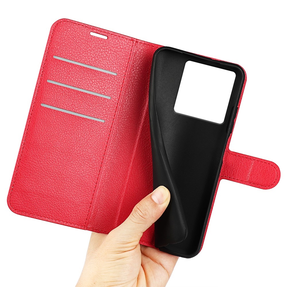 Litchi könyv tok Xiaomi 13T/13T Pro-hoz - piros