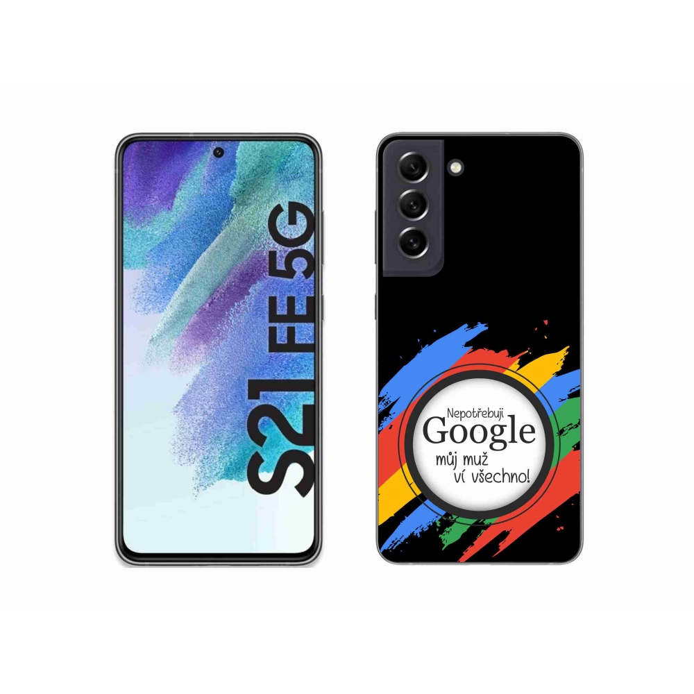 Gél borítás mmCase Samsung Galaxy S21 FE 5G - az ember mindent tud fekete háttérrel