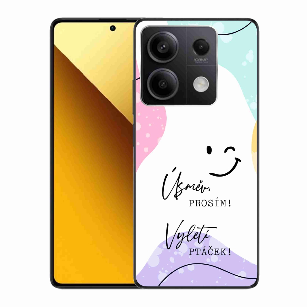 Gél borító mmCase a Xiaomi Redmi Note 13 5G-hez - vicces szöveg 4 fehér háttérrel