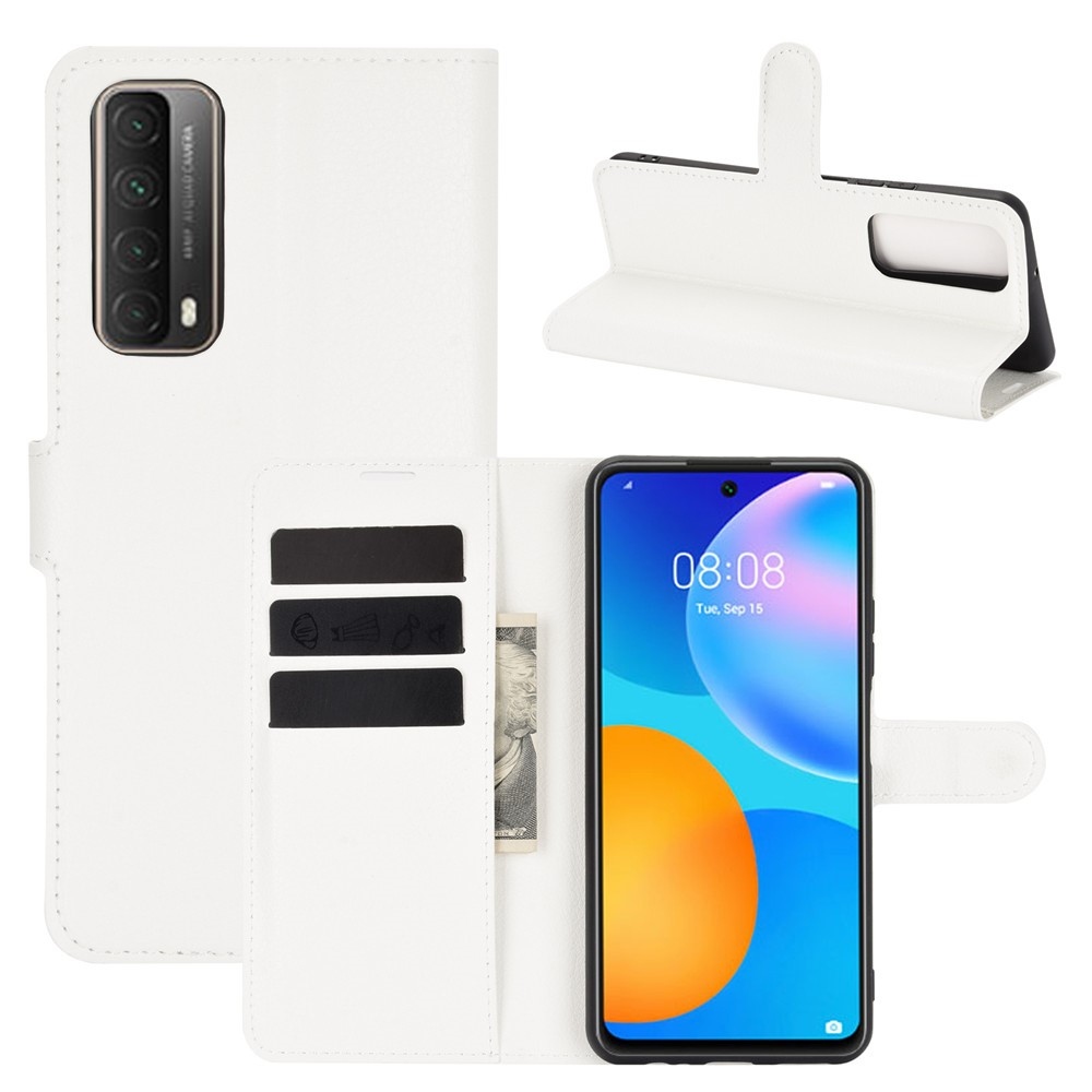 Litchi könyvtáska Huawei P Smart (2021) - fehér
