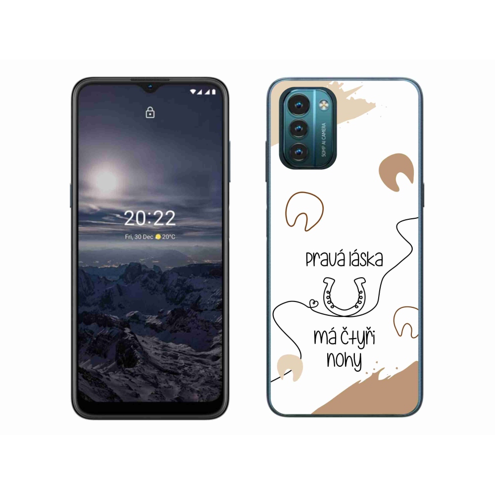 Zselés borító mmCase a Nokia G11/G21 készülékhez - ló motívum fehér háttérrel