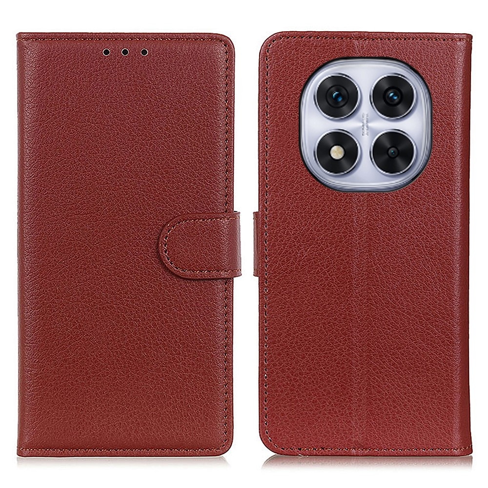 Litchie könyv tok a Xiaomi Redmi Note 14 Pro-hoz - barna