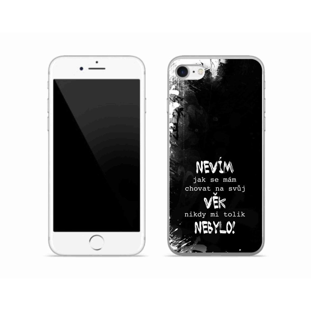 Gél borító mmCase iPhone SE (2022) - vicces szöveg 14 fekete háttér