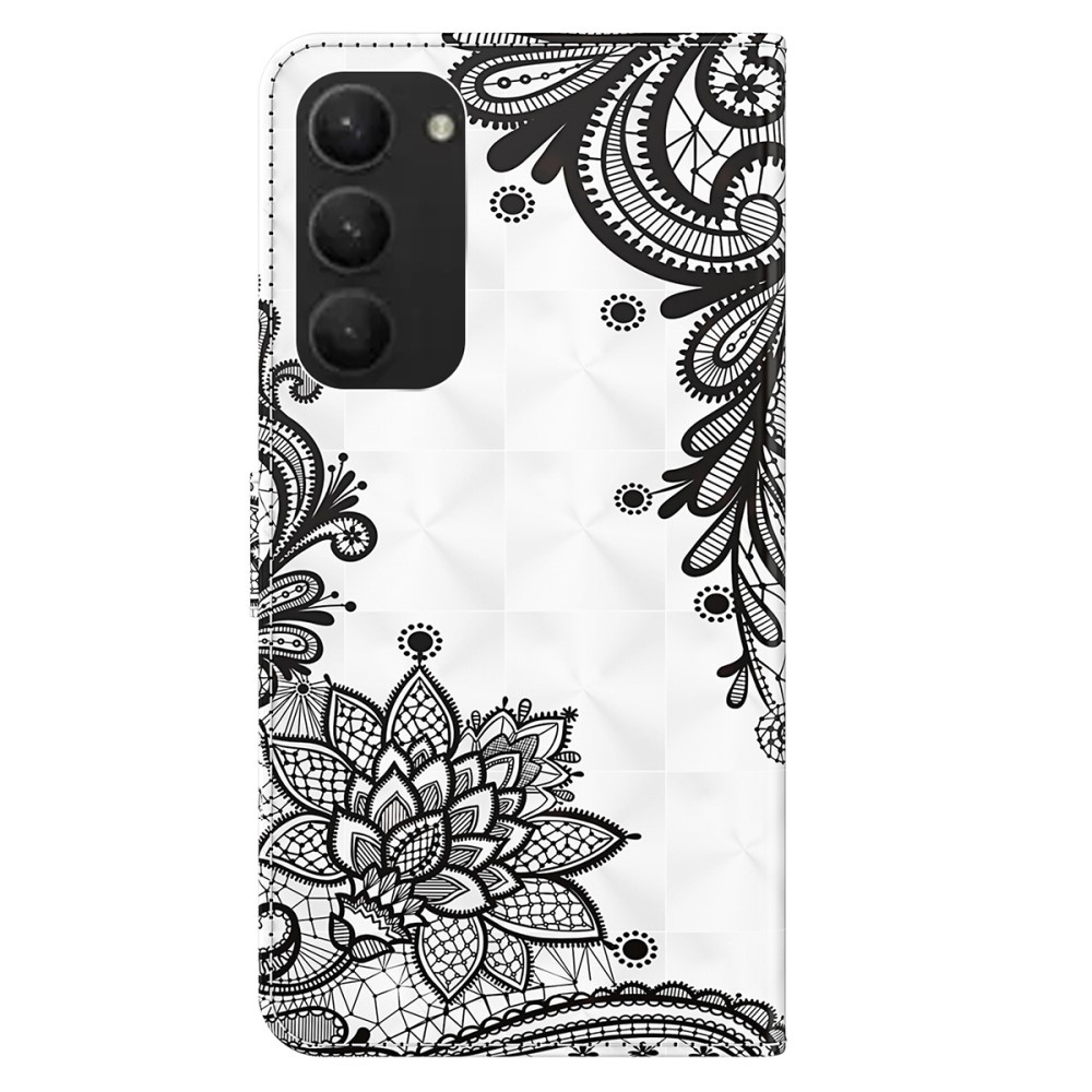 Nyomtatott könyv tok Samsung Galaxy S24+ készülékhez - csipke virág