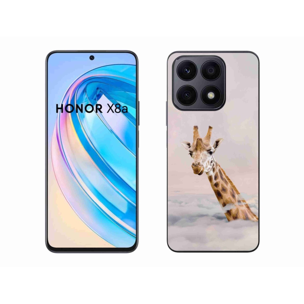 Zselés borítás mmCase a Honor X8a számára - zsiráf a felhőkben