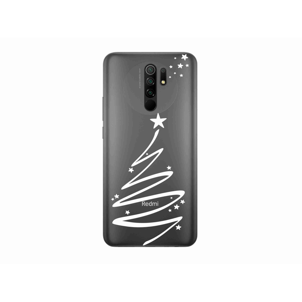 Gél borító mmCase a Xiaomi Redmi 9-hez - fehér fa átlátszó háttéren