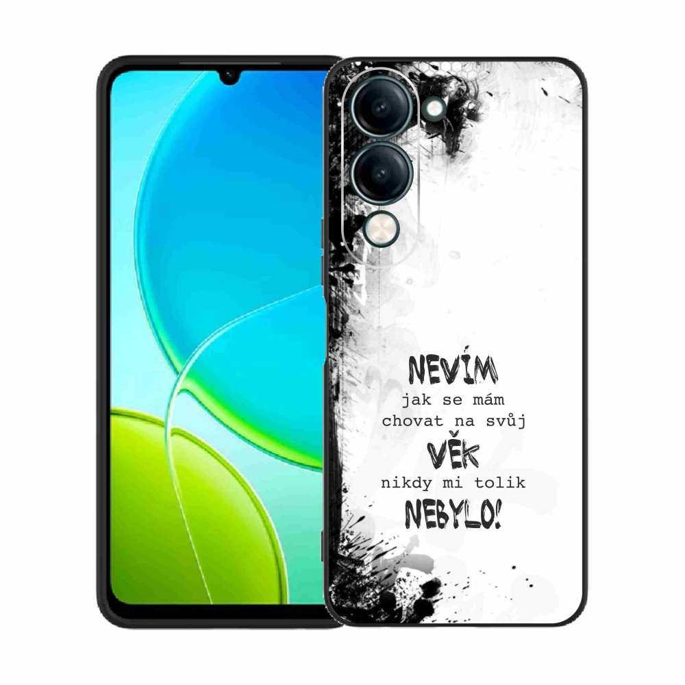 Gél borító mmCase a Vivo Y29s 5G-hez - vicces szöveg 14 fehér háttér