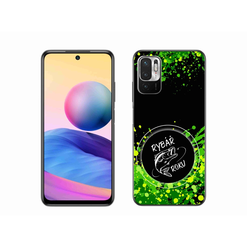 Gél borító mmCase a Xiaomi Redmi Note 10 5G-hez - az év horgásza fekete háttérrel