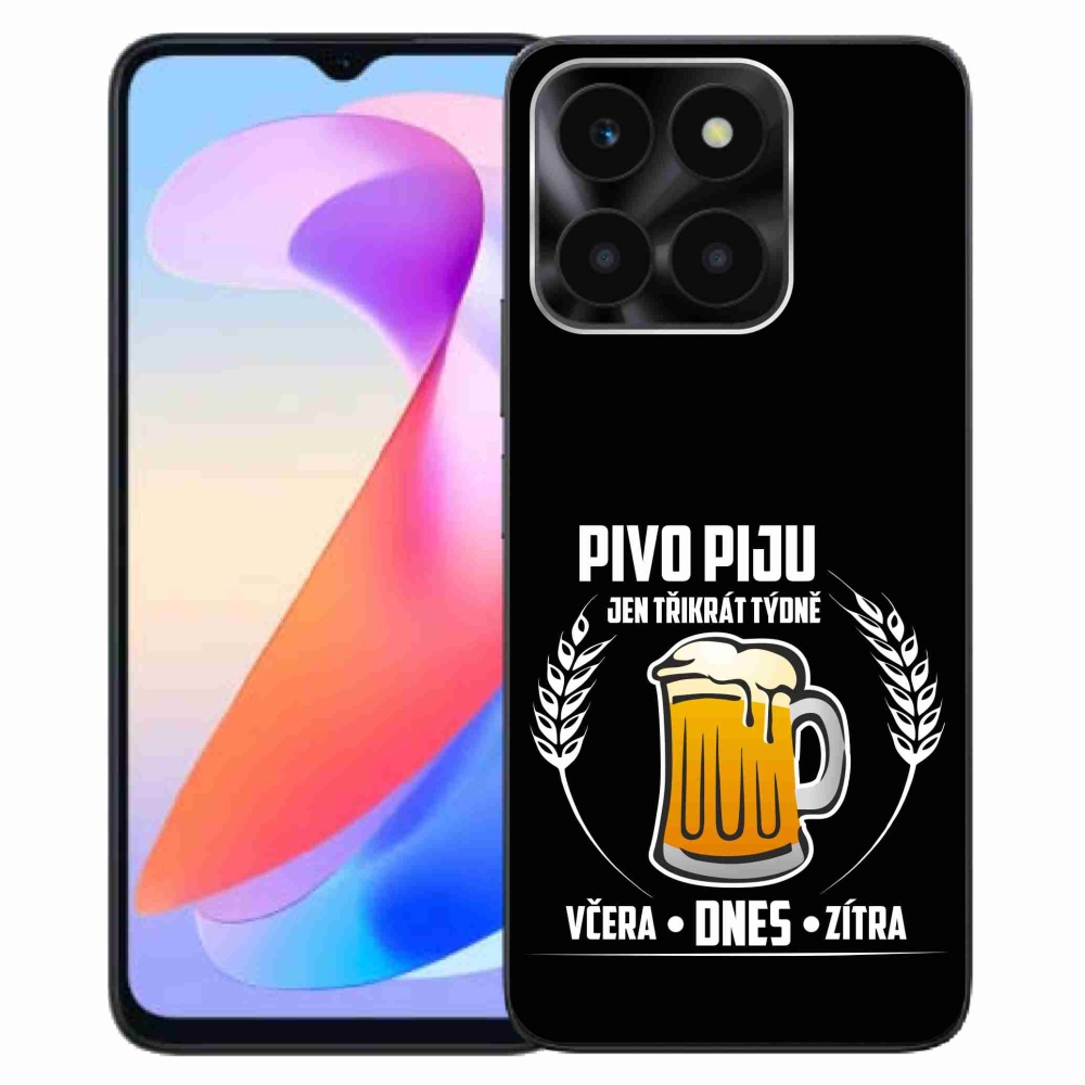 Gél borítás mmCase a Honor X6a számára - sör motívum fekete háttérrel