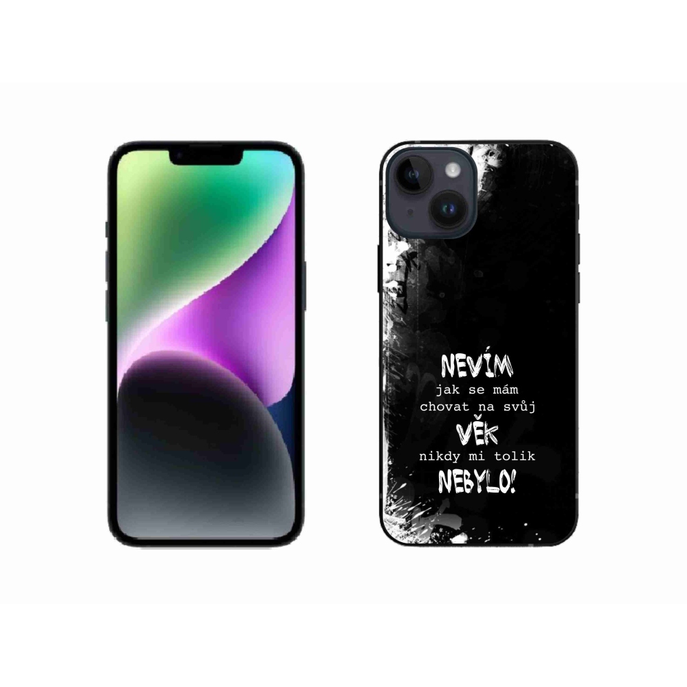 Gél borító mmCase iPhone 14 készülékhez - vicces szöveg 14 fekete háttér
