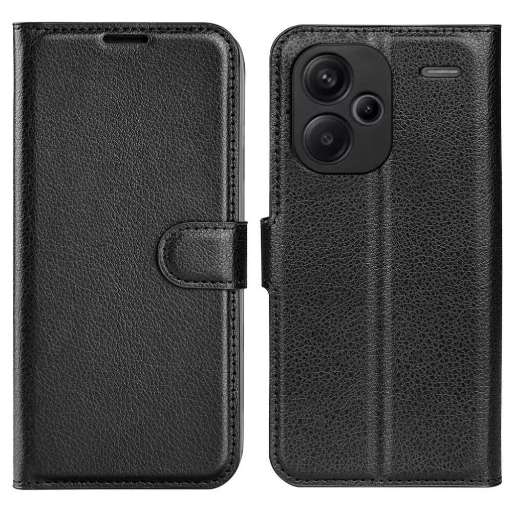 Litchi könyv tok Xiaomi Redmi Note 13 Pro+ 5G - fekete