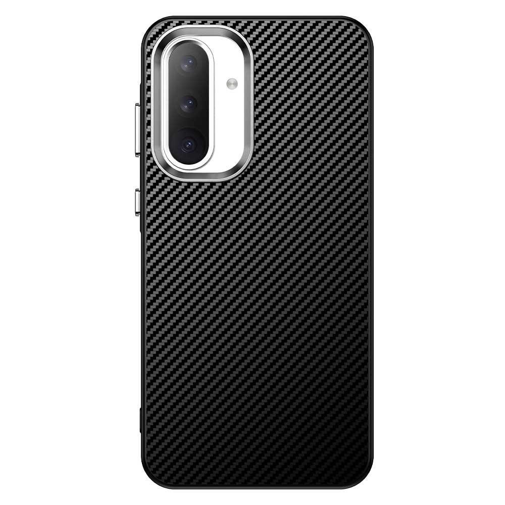 Szálas textúrájú tartós borítás Samsung Galaxy A36 5G készülékhez - fekete