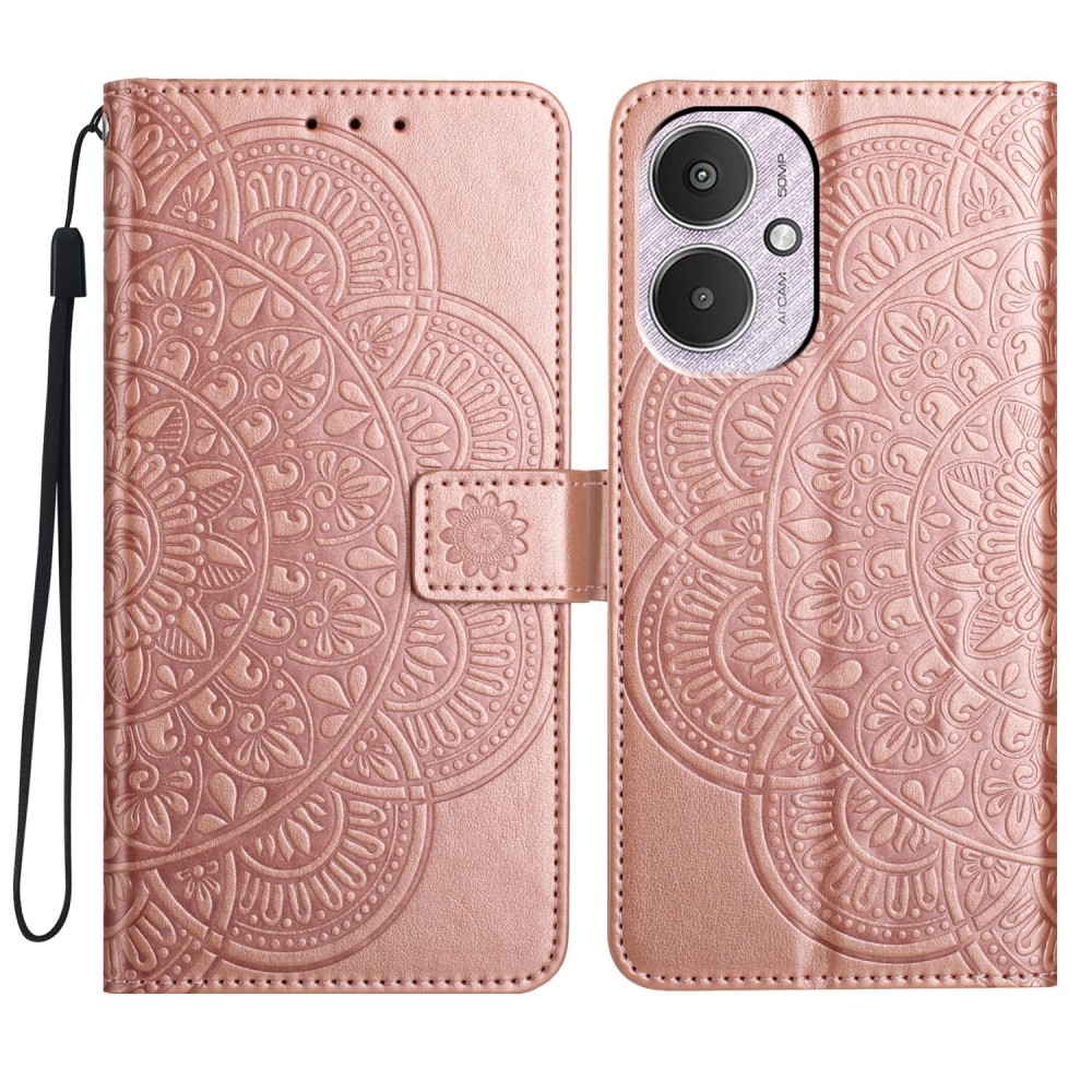 Mandala könyv tok Xiaomi Redmi 13C 5G - rózsa arany