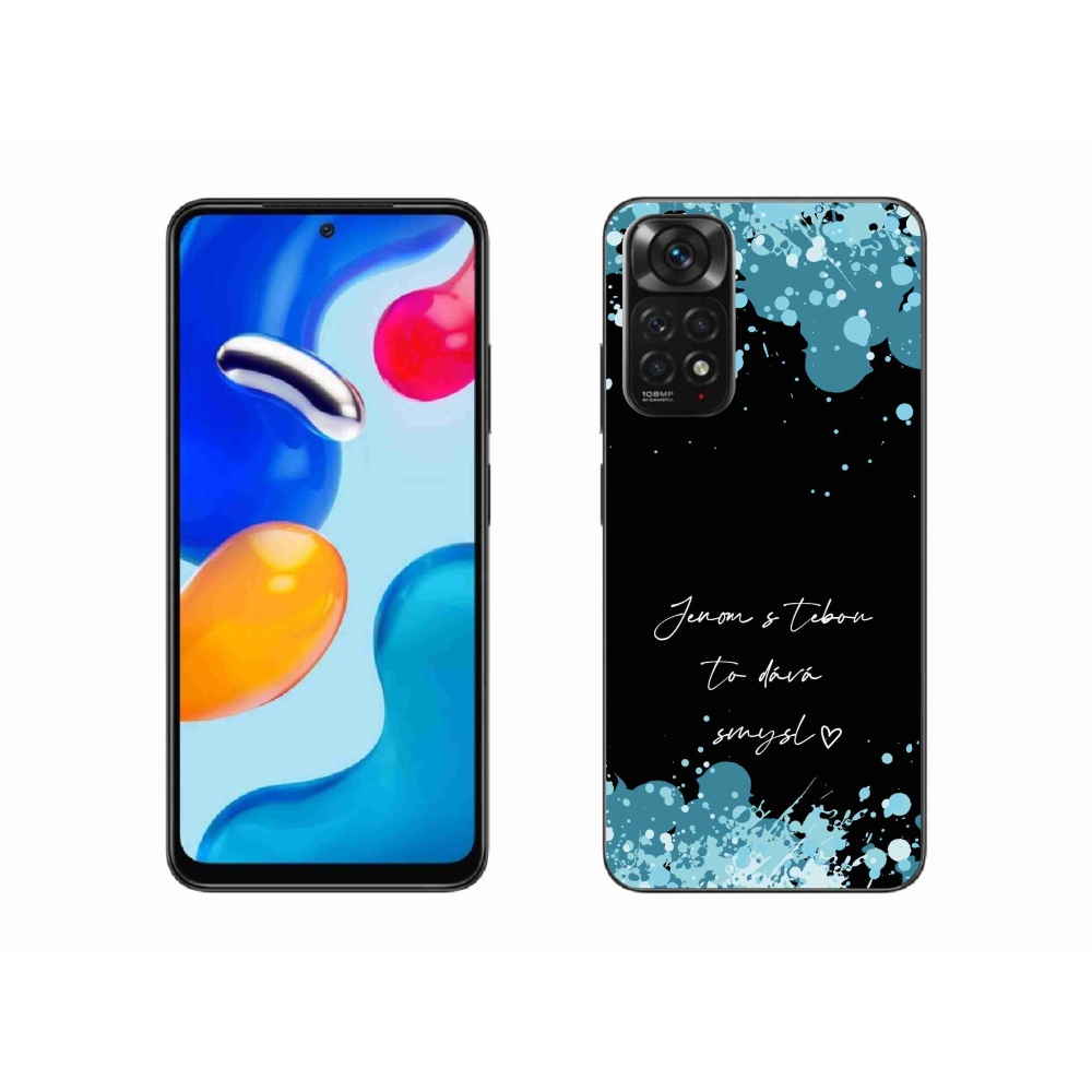 Gél borító mmCase a Xiaomi Redmi Note 11 4G-hez - szerelmes szöveg fekete háttérrel