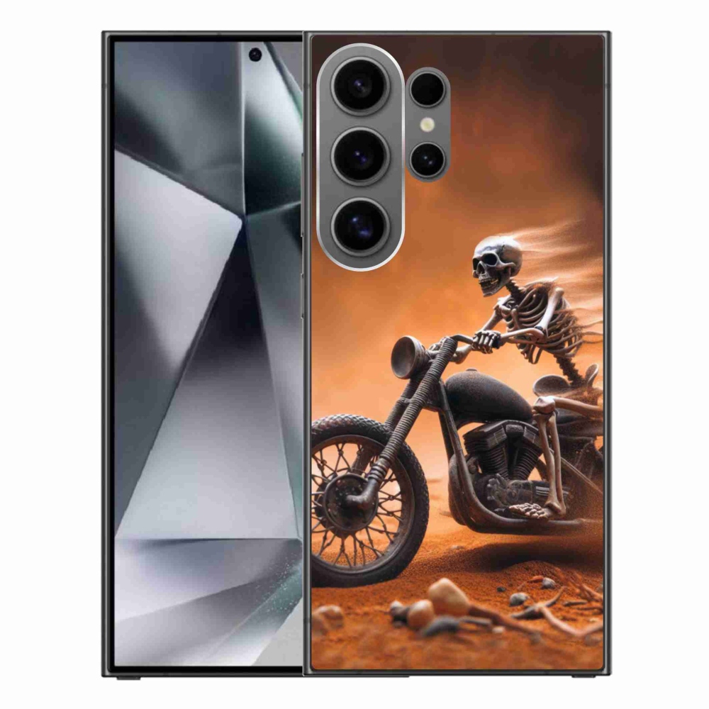Zselés borítás mmCase Samsung Galaxy S24 Ultra - csontváz egy motorkerékpáron