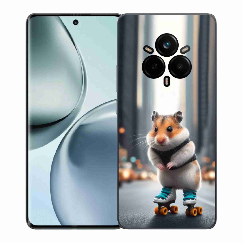 Gél borítás mmCase a Realme 14 Pro+ 5G számára - hörcsög a korcsolyán