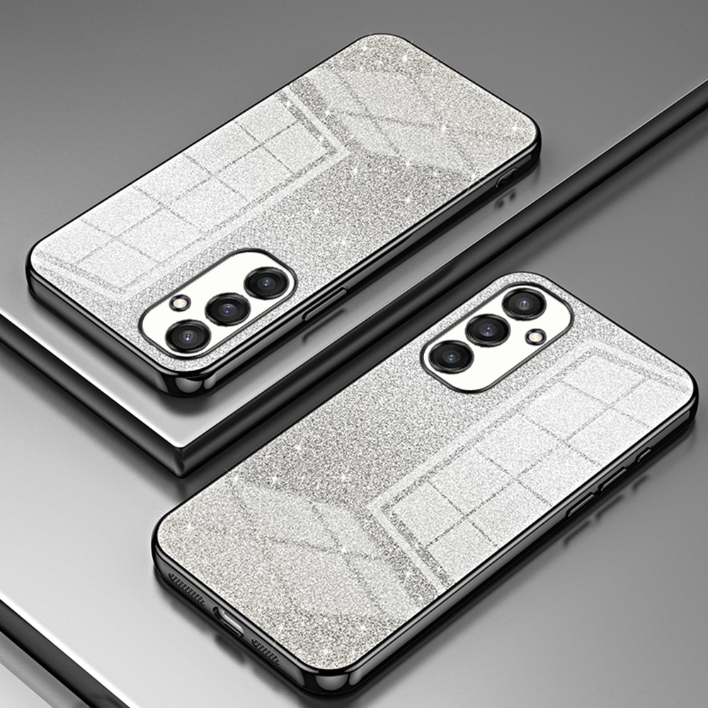 Vágott zselés csillogó tok Samsung Galaxy S25 készülékhez - fekete