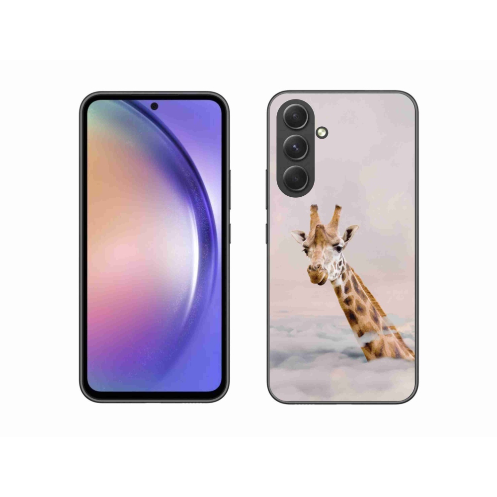 Zselés borítás mmCase Samsung Galaxy A54 5G - zsiráf a felhők között