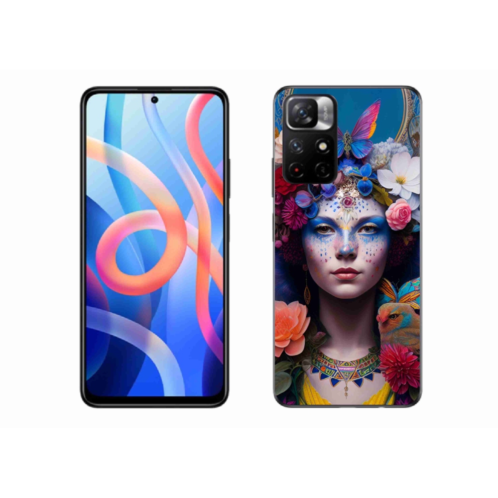 Gél borító mmCase a Xiaomi Redmi Note 11S 5G-hez - nő virágokkal