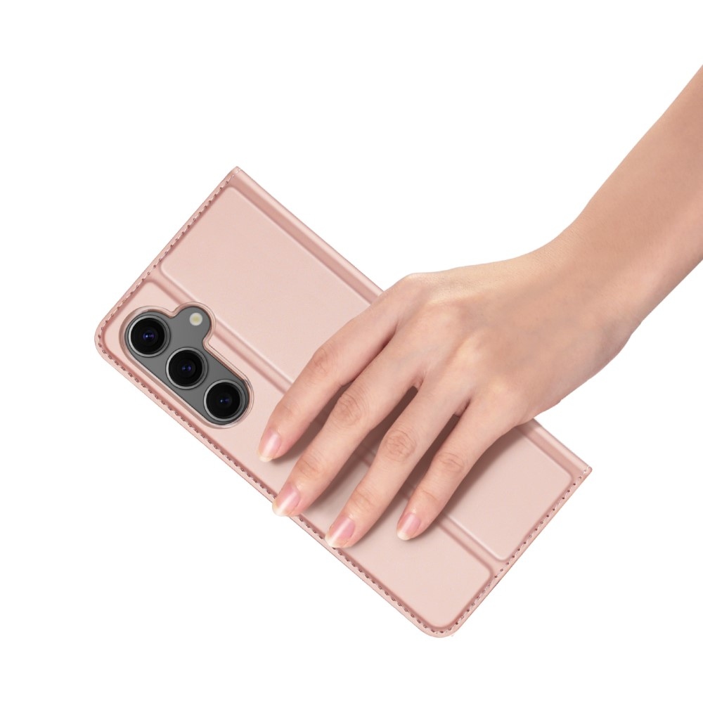 DUX könyvtáska Samsung Galaxy S25 készülékhez - rózsaarany